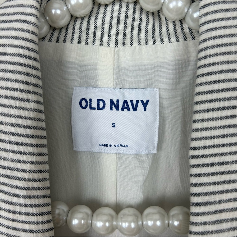 NWT Old Navy Striped Linen Blend Blazer Size S - Picture 6 of 10